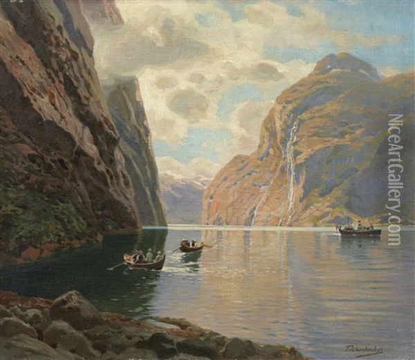 Am Geirangerfjord Oil Painting - Karl Paul Themistocles von Eckenbrecher