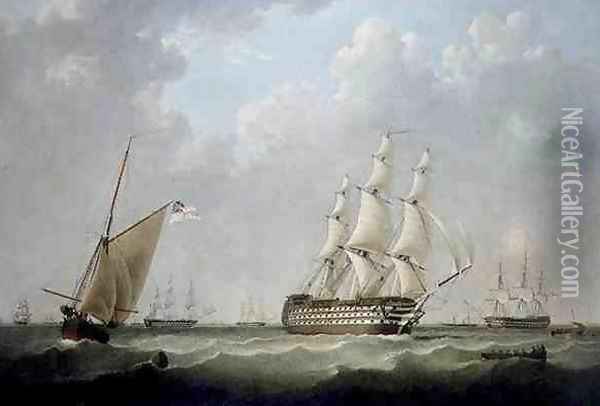 H.M.S. Britannia, 1847 Oil Painting - John of Hull Ward