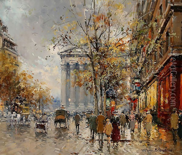 Rue Royale Madeleine2 Oil Painting - Agost Benkhard