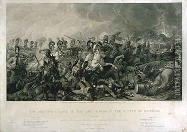 The Decisive Charge of the Life Guards at Waterloo in 1815 Oil Painting - Luke Clennell