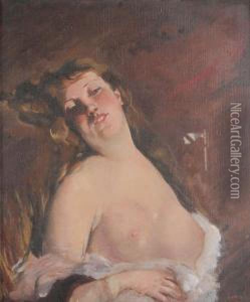 Halfnaakte Dame Oil Painting - George Sand