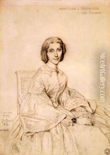 Madame Franz Adolf von Stuerler, born Matilda Jarman Oil Painting - Jean Auguste Dominique Ingres