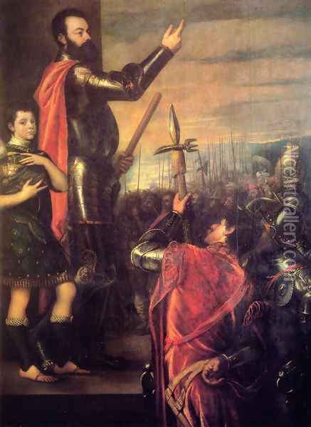 The Speech of Alfonso d'Avalo Oil Painting - Tiziano Vecellio (Titian)