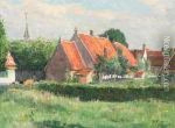 Village View Oil Painting - Francois Verheyden