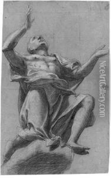A Draped Figure Seen Di Sotto In Su Oil Painting - Carlo Urbino