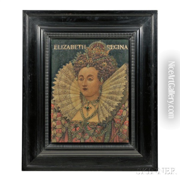 Pyrography Of Elizabeth Regina Oil Painting - James William Fosdick