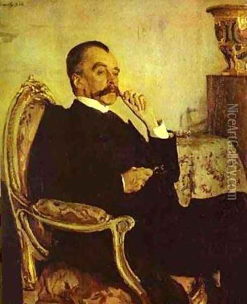 Portrait Of Prince Vladimir Golitsyn 1906 Oil Painting - Valentin Aleksandrovich Serov