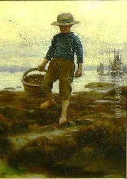 A Fisher Boy Oil Painting - William Banks Fortescue