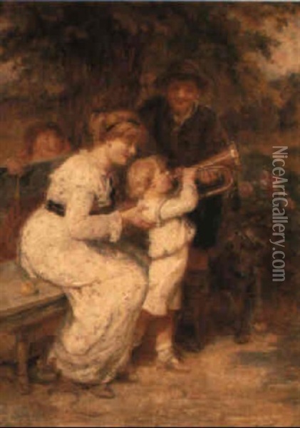 The Little Bugle Boy Oil Painting - Frederick Morgan