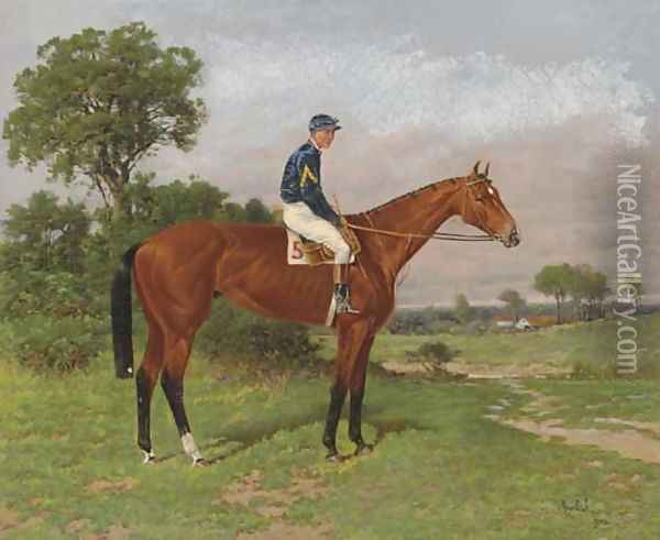 White Crest with jockey up Oil Painting - Henry Stull