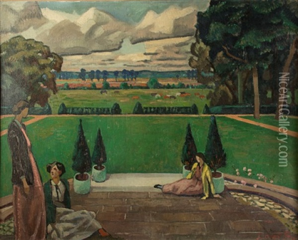 Garsington 19 (garsington Manor 1919?) Oil Painting - Roger Fry