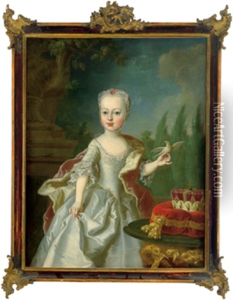 Bildnis Der Erzherzogin Und Spateren Gemahlin Ludwig Xvi. Von Frankreich, Marie Antoinette (?) Oil Painting - Johann Michael Millitz