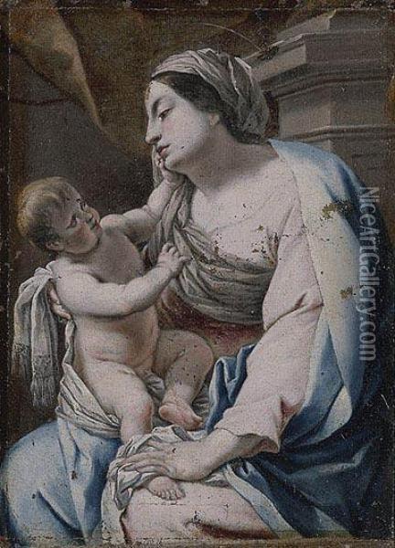 Virgen Con El Nino Oil Painting - Aubin Vouet