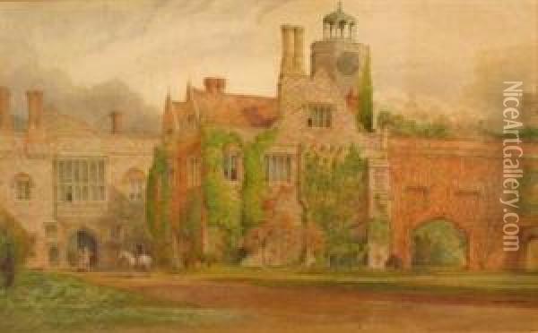 A Country Manor Oil Painting - George Nattress