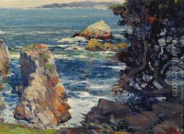 A Foggy Day, Pt. Lobos Oil Painting - William Posey Silva