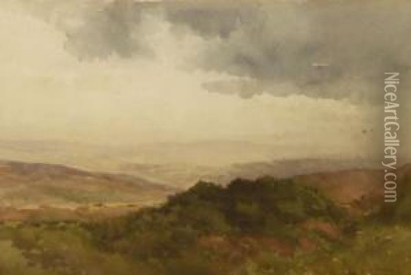 Moorland Landscape Oil Painting - Ernest William Haslehurst