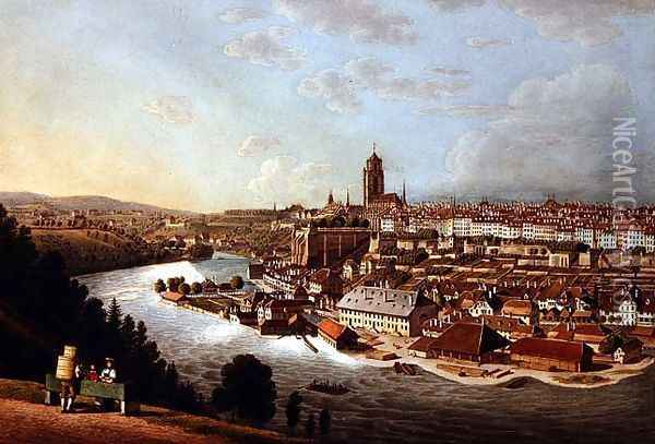 A view of Berne from above Oil Painting - Franz Schmidt