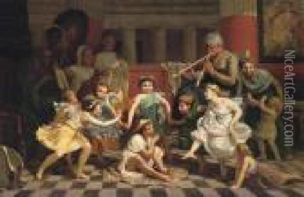 A Pompeiian Party Oil Painting - Henri Pierre Picou