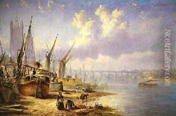 Thames at Westminster Oil Painting - Francis Moltino