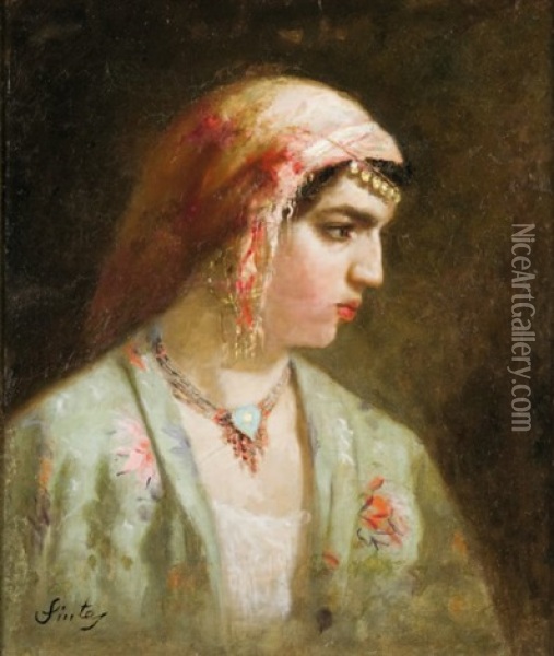 Femme Orientale De Profil Oil Painting - Joseph Sintes