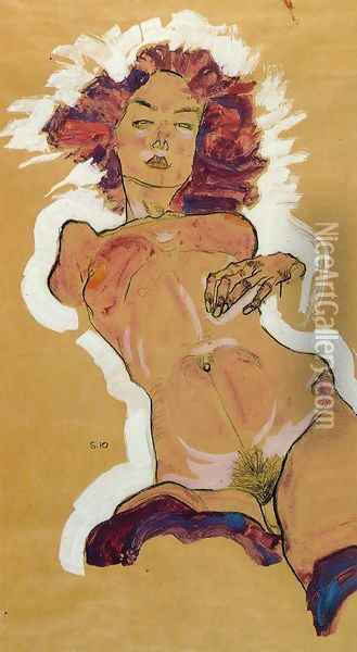 Female Nude 2 Oil Painting - Egon Schiele