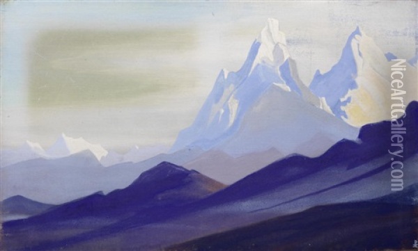Himalayas Oil Painting - Nikolai Konstantinovich Roerich