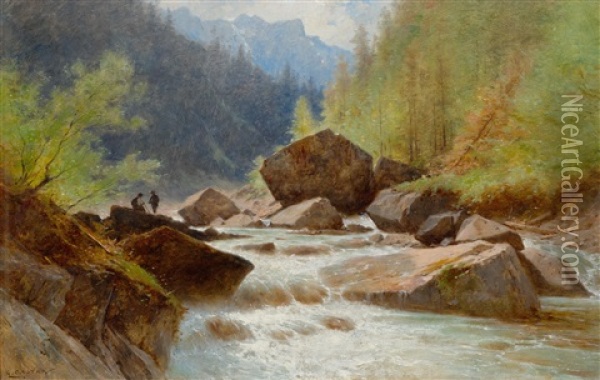The Schmadribach Stream Oil Painting - Gustave Castan