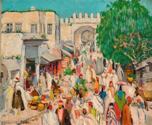 A Market In Kairouan Oil Painting - Ethel Carrick Fox
