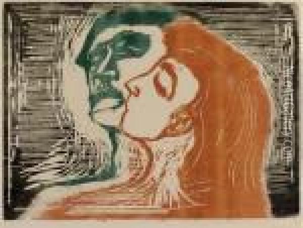 Mann Und Weib Oil Painting - Edvard Munch