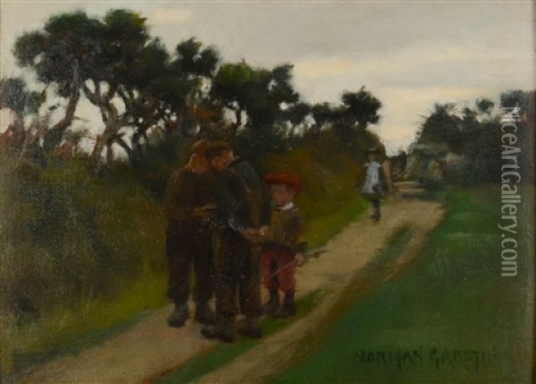 The Young Conspirators Oil Painting - Norman Garstin