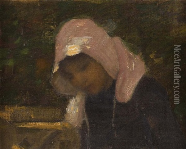 The Milkmaid Oil Painting - Thomas Austen Brown
