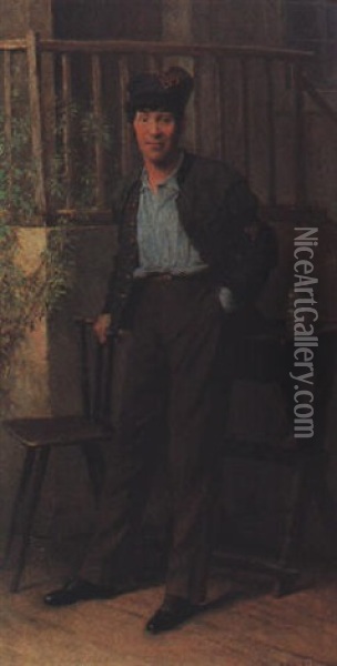 Alexander Girardi Als Bergmann Oil Painting - Rudolf Hausleithner