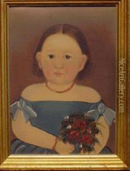 Young Girl With Flowers Oil Painting - William Matthew Prior