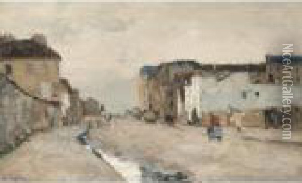 Rue A Bercy Oil Painting - Albert Lebourg