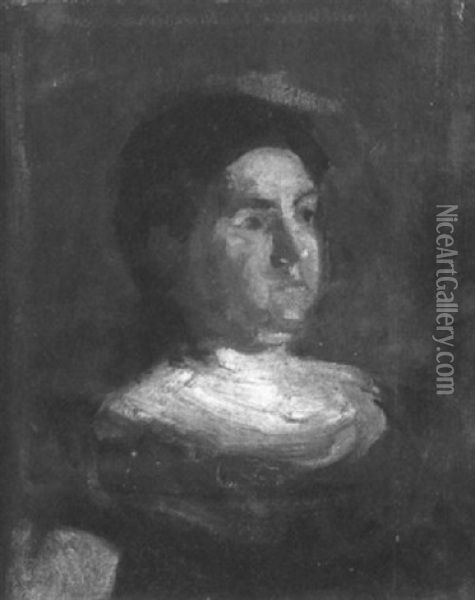 Portrait Sketch Of Maybelle Schlichter Oil Painting - Thomas Eakins