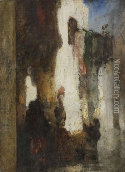 Rue A Constantinople Oil Painting - Anatole Henri de Beaulieu