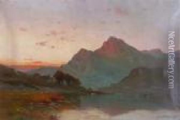 Snowdon, North Wales Oil Painting - Alfred de Breanski