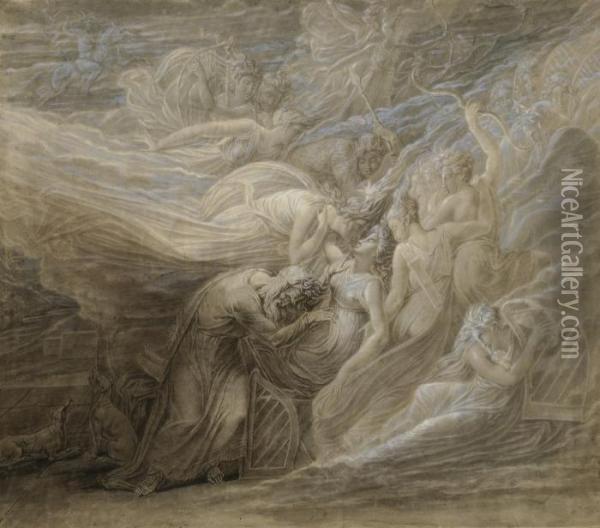The Death Of Malvina Oil Painting - Baron Francois Gerard