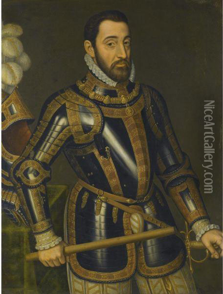 Portrait Of A Bearded Knight Oil Painting - Juan Pantoja de la Cruz