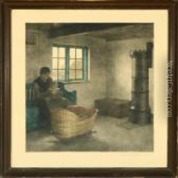 Fisherman's Room In Hornbaek Oil Painting - Peder Vilhelm Ilsted