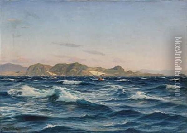 Cap De Fer Algier, The Mediterranean Oil Painting - Viggo Lauritz Helsted