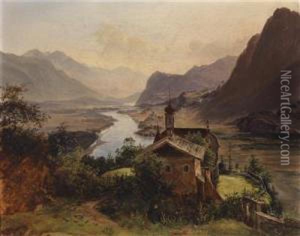 Circle View Into The Valley Oil Painting - Franz II Steinfeld