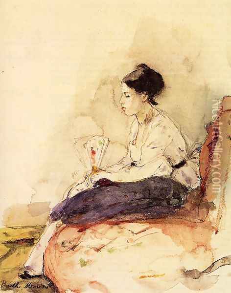 On The Sofa Oil Painting - Berthe Morisot
