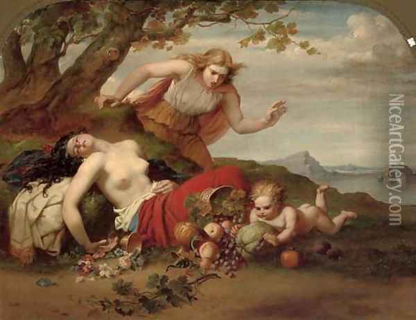 Venus, Ceres and Bacchus Oil Painting - George G. Bullock
