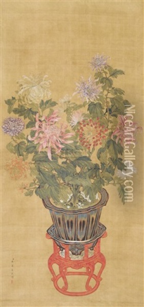 Flower Oil Painting -  Jiao Bingzhen