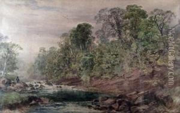 View Of The River Wye Oil Painting - George Sheffield