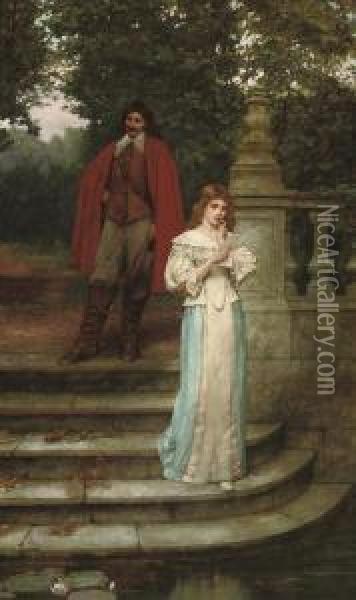 The Courtship Oil Painting - William A. Breakspeare