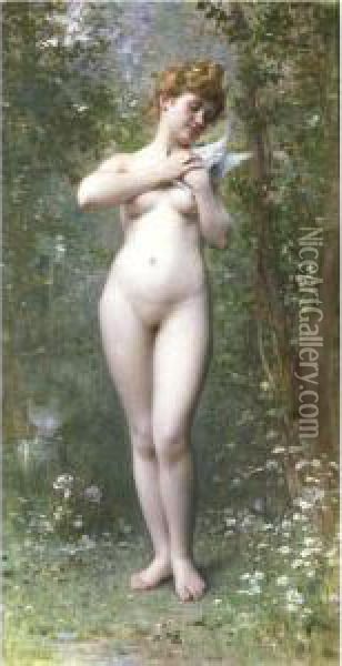 Venus A La Columbe Oil Painting - Leon-Jean-Basile Perrault
