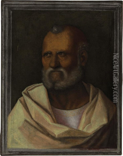 A Male Saint Oil Painting - Giovanni Bellini