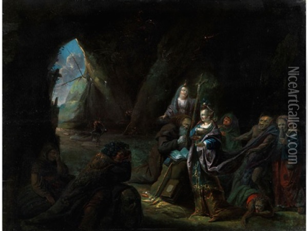 Die Versuchung Des Heiligen Antonius Oil Painting - David Ryckaert III